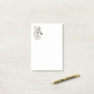 Notas Post-it® Elegante Boho Floral de caballos blancos