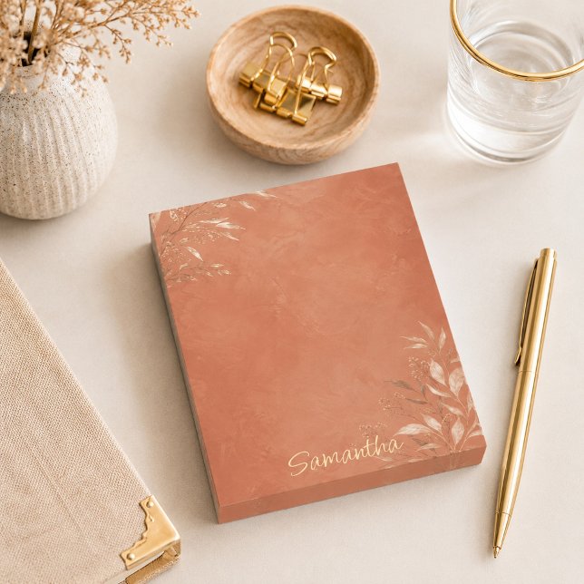 Notas Post-it® Elegante Botánico de Terracota  (Subido por el creador)