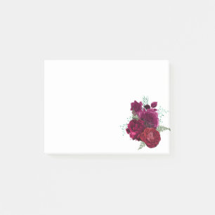 Notas Post-it® Elegante Bouquet Magenta Rosa Floral