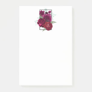 Notas Post-it® Elegante Bouquet Magenta Rosa Floral