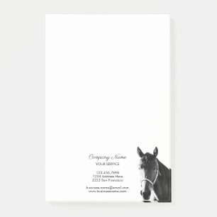 Notas Post-it® Elegante Cabeza de Caballo BW Negocios Personaliza
