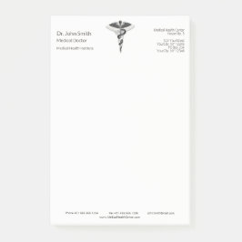 Notas Post-it® Elegante Caducto Blanco Negro Noble Médico