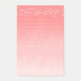 Notas Post-it® Elegante Caligrafía Para Hacer Lista De Ombre Rosa