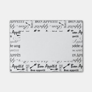 Notas Post-it® Elegante chef francés negro y blanco