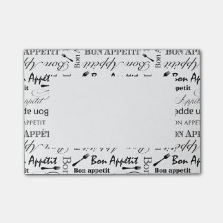 Notas Post-it® Elegante chef francés negro y blanco
