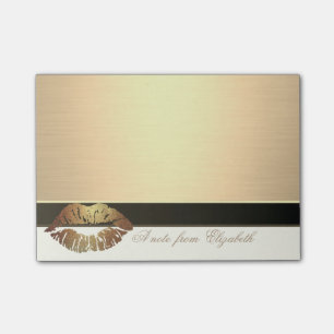 Notas Post-it® Elegante Chic Femenino con estilo, Falso Oro, Labi