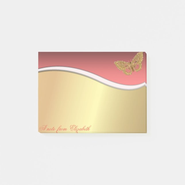 Notas Post-it® Elegante Chic  Mariposa con Estilo (Anverso)