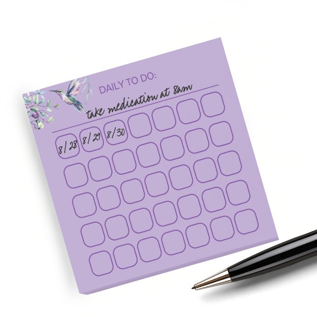 Notas Post-it® Elegante Colibrí Diario Para Hacer Rastreador (These pretty sticky notes are the perfect reminder to complete daily tasks. )