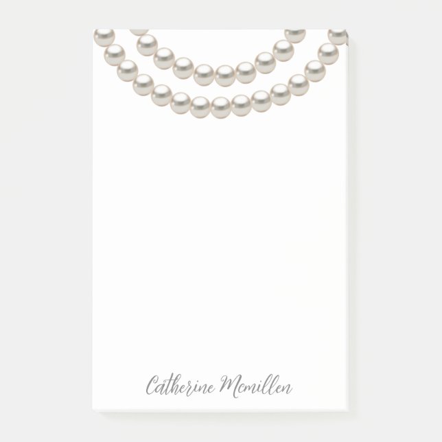 Notas Post-it® Elegante collar de la Perla (Anverso)