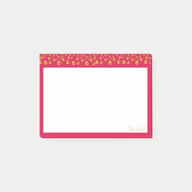 Notas Post-it® Elegante confeti dorado en burdeos (Anverso)