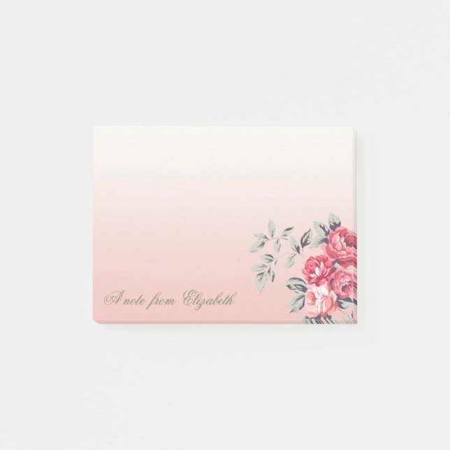 Notas Post-it® Elegante Cute Elegante Girly , Flores (Anverso)