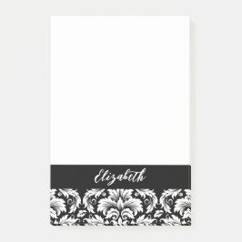 Notas Post-it® Elegante Damasco Blanco Negro