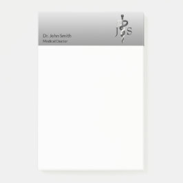Notas Post-it® Elegante elegancia médica elegante negro blanco ál