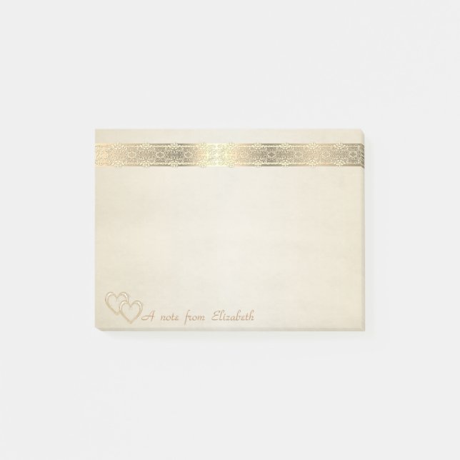 Notas Post-it® Elegante, Elegante, Elegante, Atractivo, Corazones (Anverso)