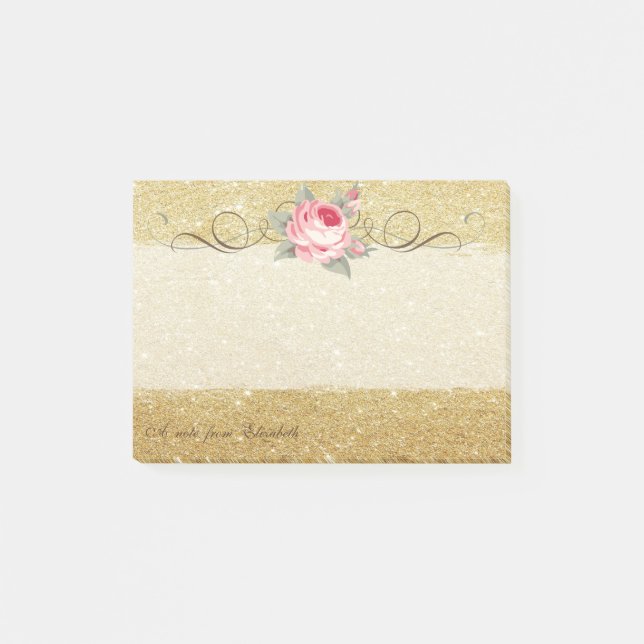 Notas Post-it® Elegante, elegante, Moda, Rosa, Purpurinoso (Anverso)