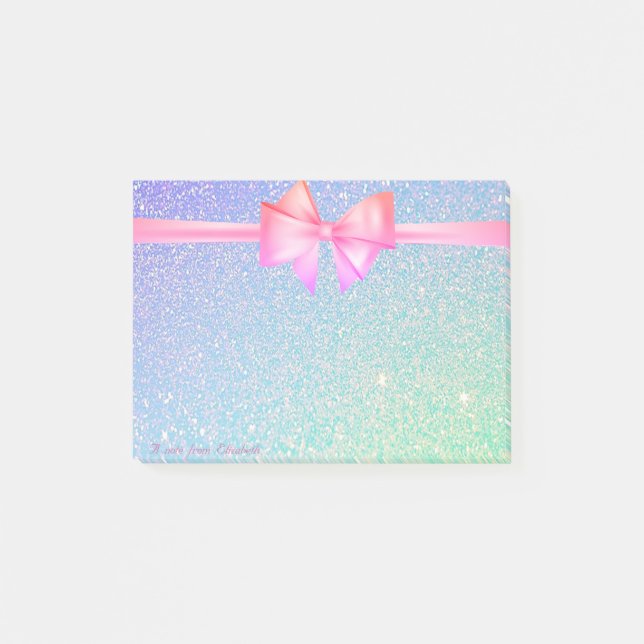 Notas Post-it® Elegante, elegante, negro, Purpurinoso (Anverso)