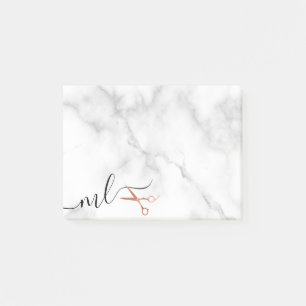 Notas Post-it® Elegante estilista de las tijeras de oro rosa de c