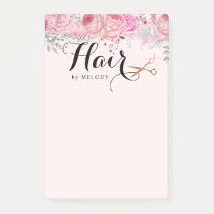 Notas Post-it® Elegante estilista de las tijeras de oro rosa de c