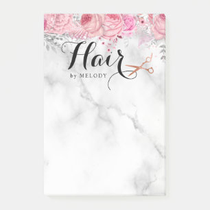 Notas Post-it® Elegante estilista de las tijeras de oro rosa de c