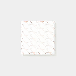 Notas Post-it® Elegante estilista moderno de tijeras rosa doradas