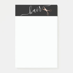 Notas Post-it® Elegante estilista moderno de tijeras rosa doradas