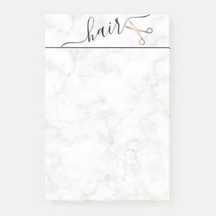 Notas Post-it® Elegante estilista moderno de tijeras rosa doradas