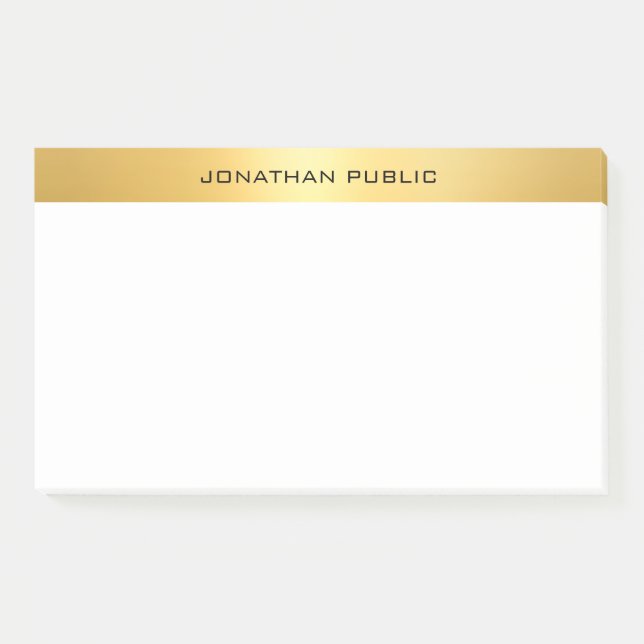Notas Post-it® Elegante Faux Gold Template Profesional Moderno (Anverso)