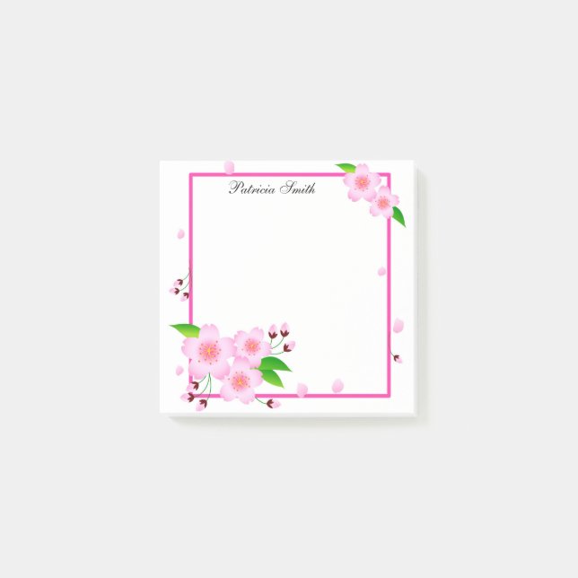 Notas Post-it® Elegante flor de peones rosados personalizada (Anverso)