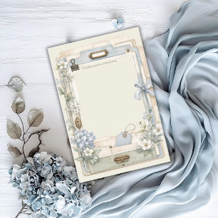 Notas Post-it® Elegante Floral Azul Francés Personalizado