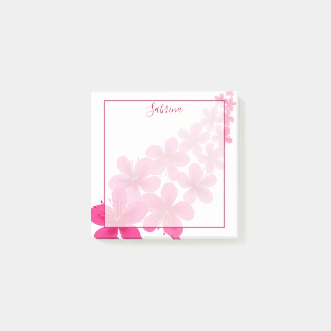 Notas Post-it® Elegante Floral Rosa (Anverso)