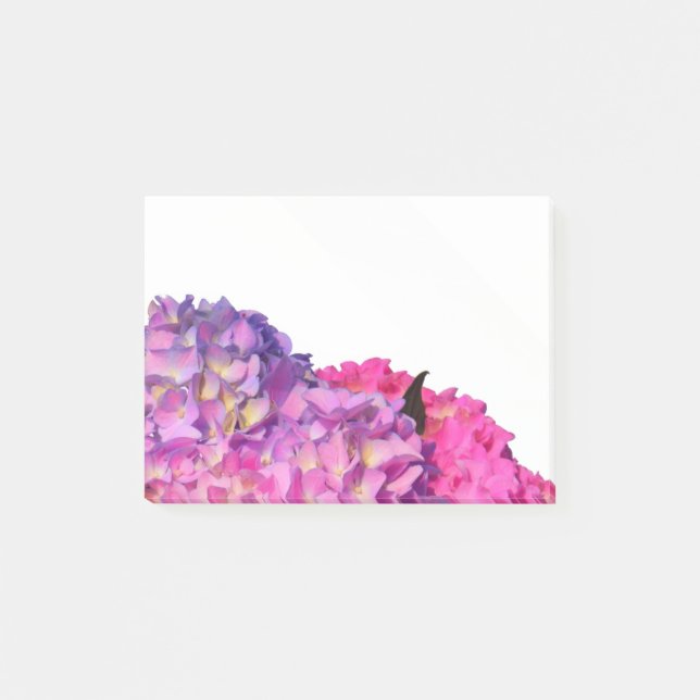 Notas Post-it® Elegante floral rosa púrpura hidrangeas (Anverso)