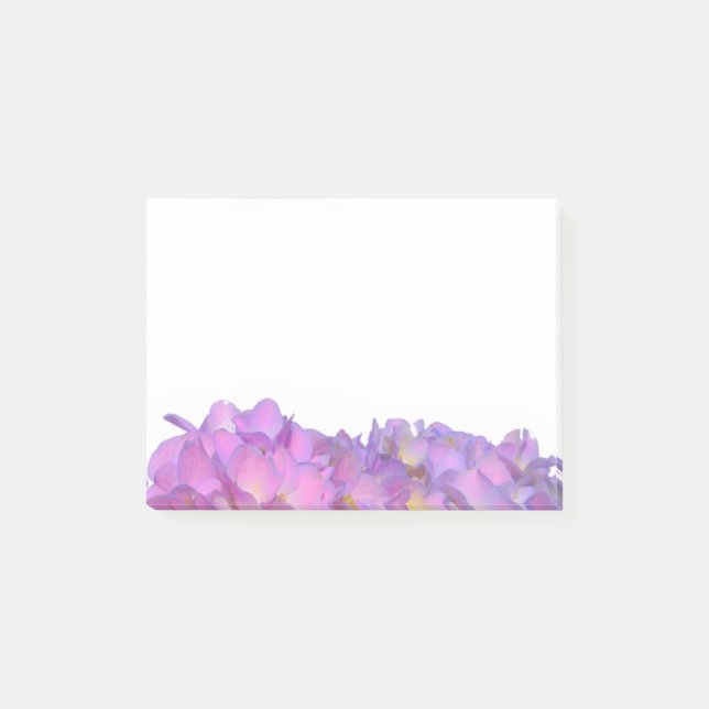 Notas Post-it® Elegante floral rosa púrpura hidrangeas (Anverso)