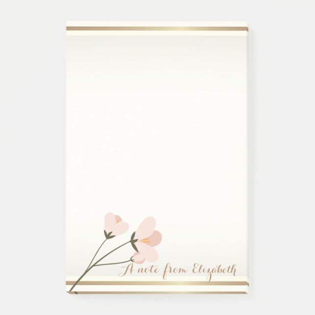 Notas Post-it® Elegante Girly Elegante,Flor (Anverso)