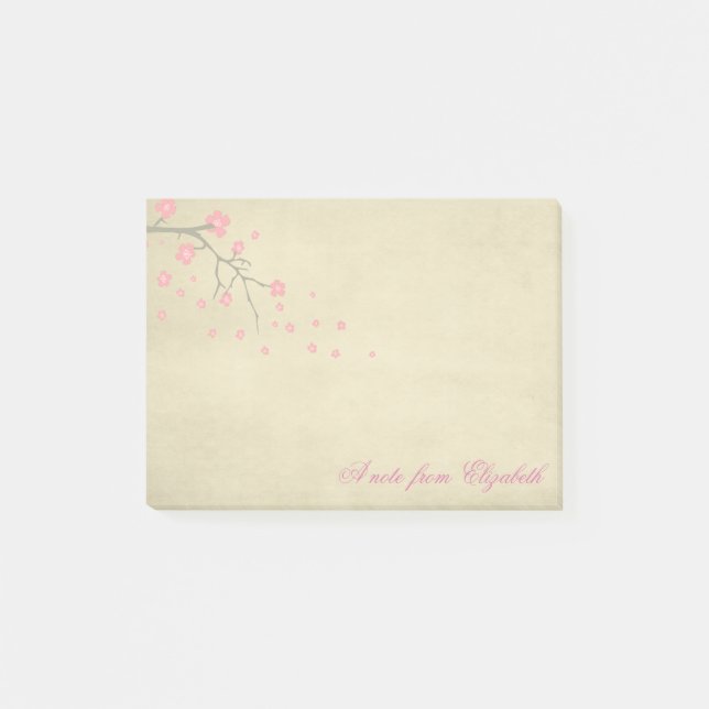 Notas Post-it® Elegante Girly Elegante, Rama de cerezos (Anverso)