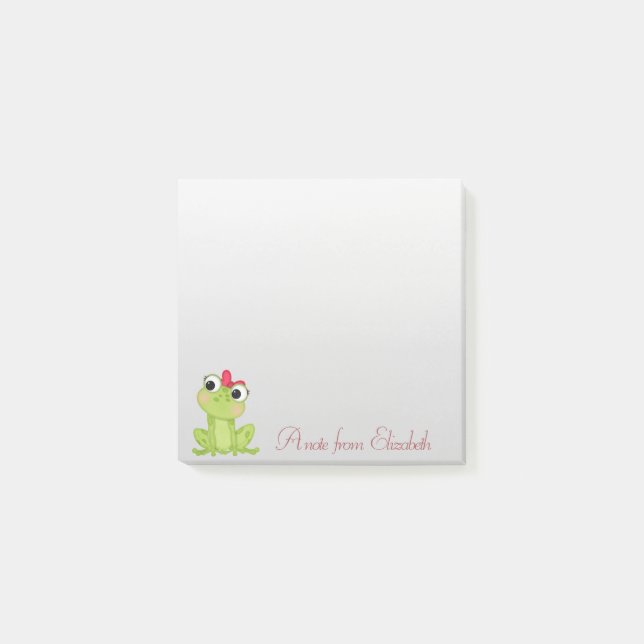 Notas Post-it® Elegante Girly elegante, rana Personalizado (Anverso)