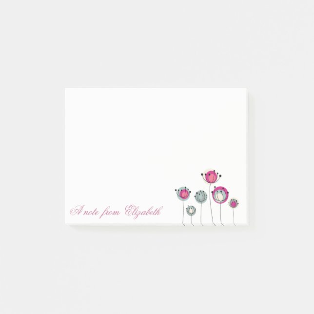 Notas Post-it® Elegante Girly , Flores (Anverso)