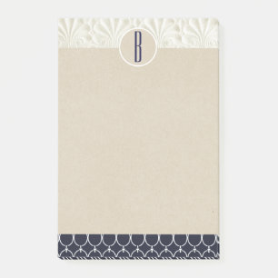 Notas Post-it® Elegante Glam Personalizado Náutico Kraft Monogram