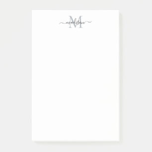 Notas Post-it® Elegante guión moderno de onimato de gris negro