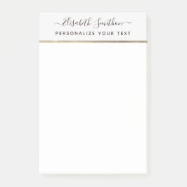 Notas Post-it® Elegante guión Sencillo Stationery personal minima