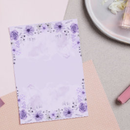 Notas Post-it® Elegante Lavanda Acuarela Púrpura Botánica