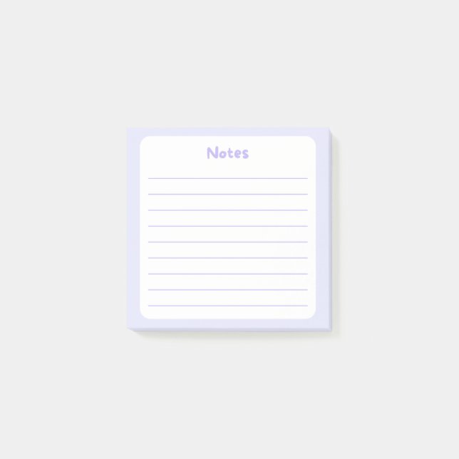 Notas Post-it® Elegante Lavanda Lining Sticky Note Pad (Anverso)