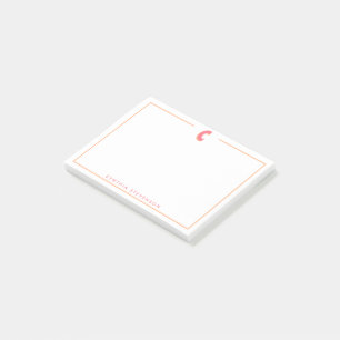 Notas Post-it® Elegante Letra Inicial 3D Monograma Personalizado
