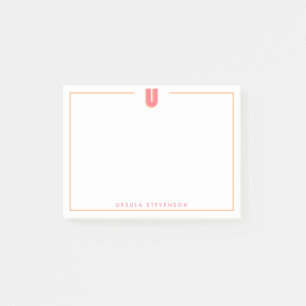 Notas Post-it® Elegante Letra Inicial 3D Monograma Personalizado 