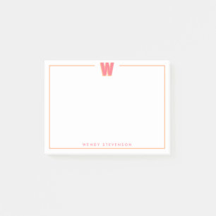 Notas Post-it® Elegante Letra Inicial W Monograma Personalizado 3