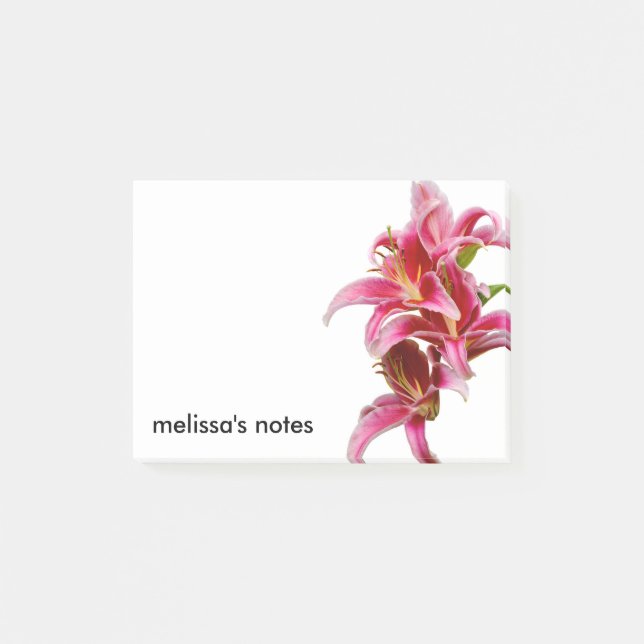 Notas Post-it® Elegante Lilies Orientales Rosa (Anverso)