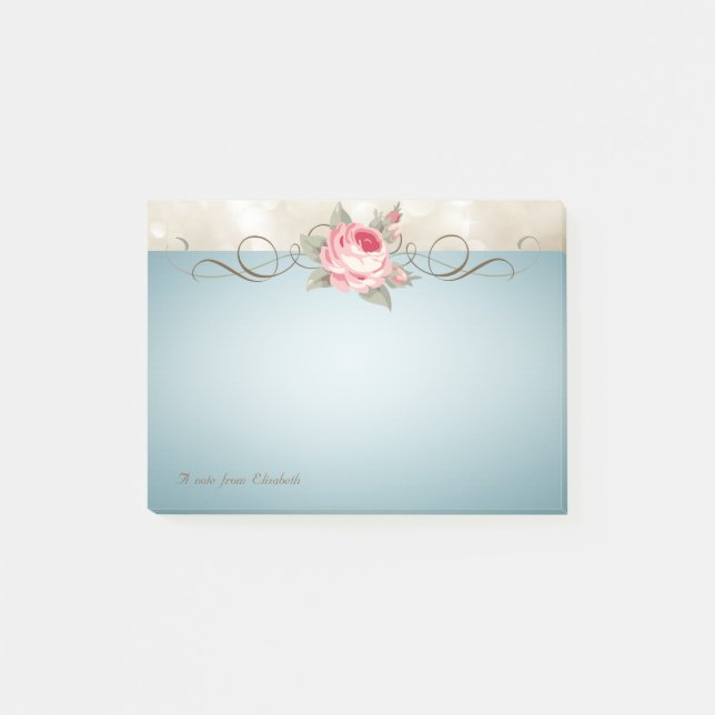Notas Post-it® Elegante Lindo  Elegante ,Romántico.Rosa (Anverso)