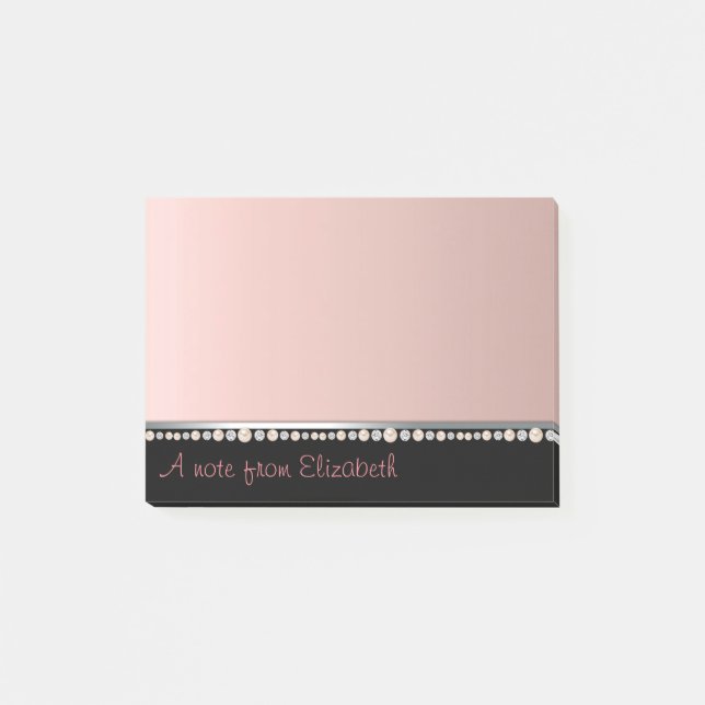 Notas Post-it® Elegante Lujo Simple, Diamantes, Perlas (Anverso)