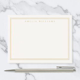 Notas Post-it® Elegante Marfil Dorado Minimalista Dos Bordes