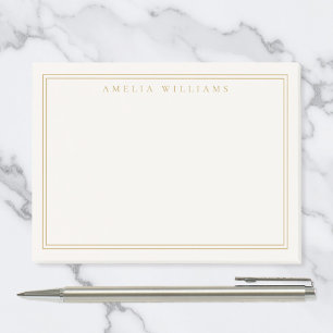 Notas Post-it® Elegante Marfil Dorado Minimalista Dos Bordes