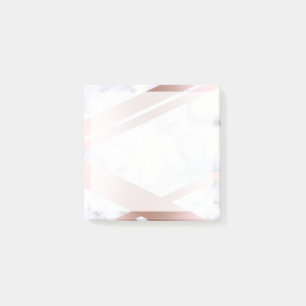 Notas Post-it® Elegante mármol blanco rosa y elegante